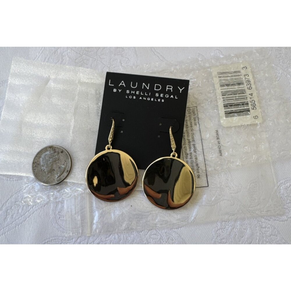 Laundry by Shelli Segal Goldtone Circles Dangle NWT